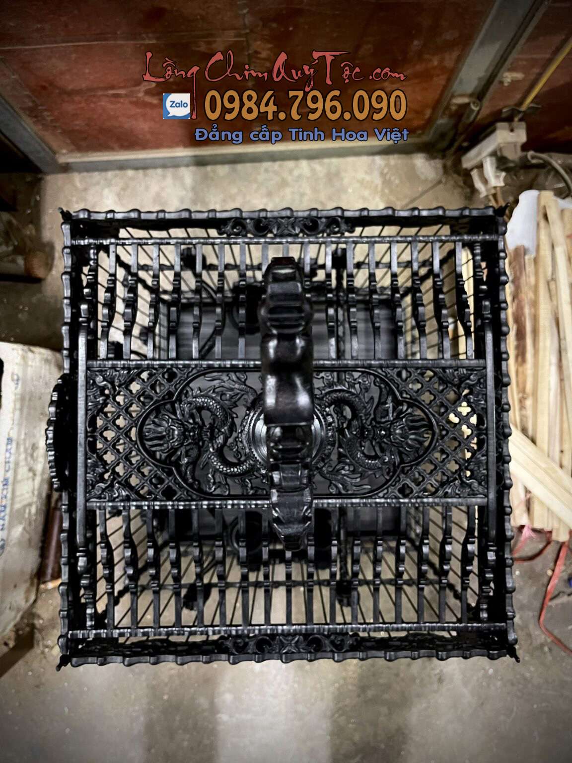 Lồng chim chào mào phom vuông cao – tích ngũ long tranh châu – bản đặc biệt 2 1 1 37
