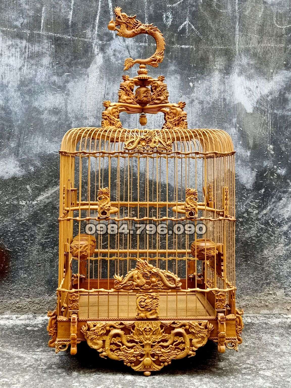 Lồng chim chào mào phom uốn vai ngũ long tranh châu 2 1 1 min 16