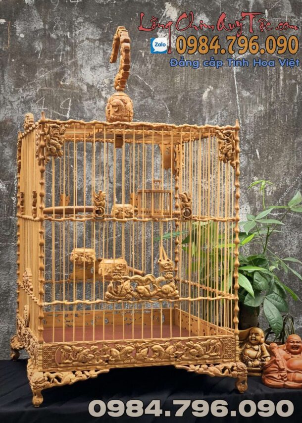 Lồng chim chào mào phom vuông cao – cửu ngư 8 1 2 30