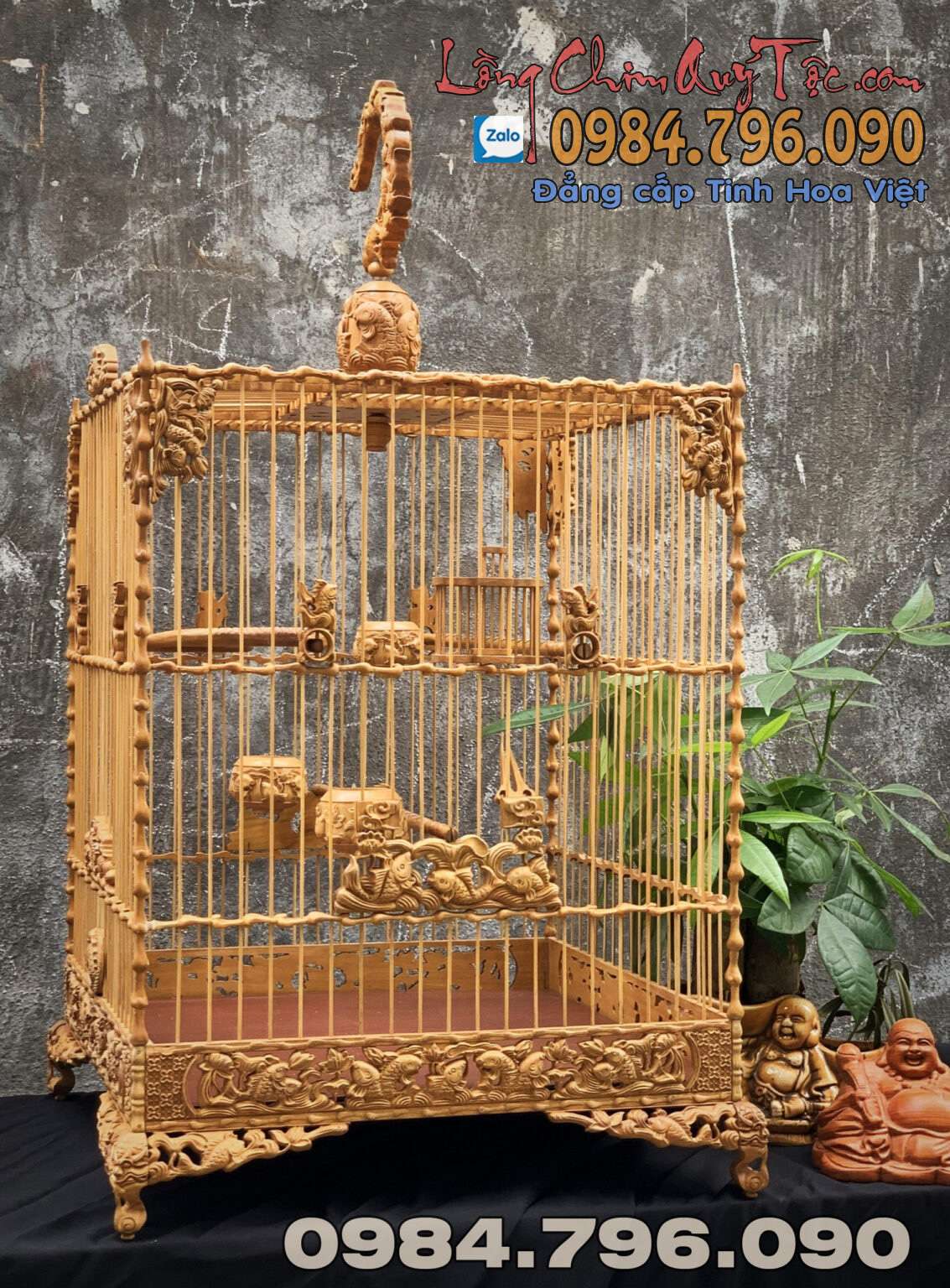 Lồng chim chào mào phom vuông cao – cửu ngư 3 1 2 30