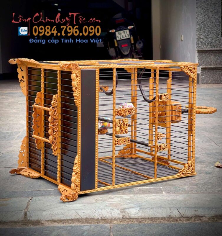 LỒNG CHIM CHÀO MÀO PHOM VUÔNG CAO – TÍCH HOA BÍ ĐỎ