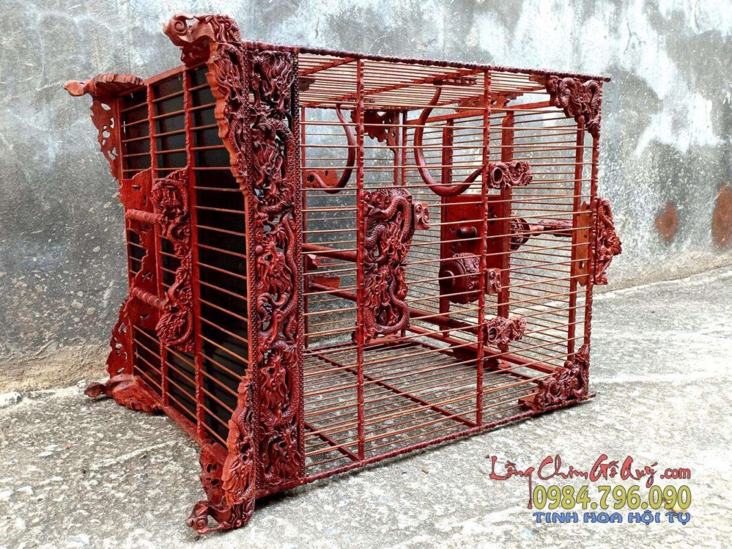 Lồng chim chào mào phom vuông cao – tích ngũ long tranh châu 15 LỒNG CHIM CHÀO MÀO PHOM VUÔNG CAO – TÍCH NGŨ LONG TRANH CHÂU