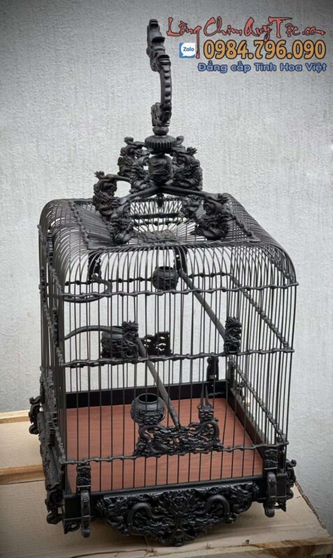 Lồng chim chào mào phom uốn vai - ngũ long tranh châu 16 LỒNG CHIM CHÀO MÀO PHOM UỐN VAI - NGŨ LONG TRANH CHÂU