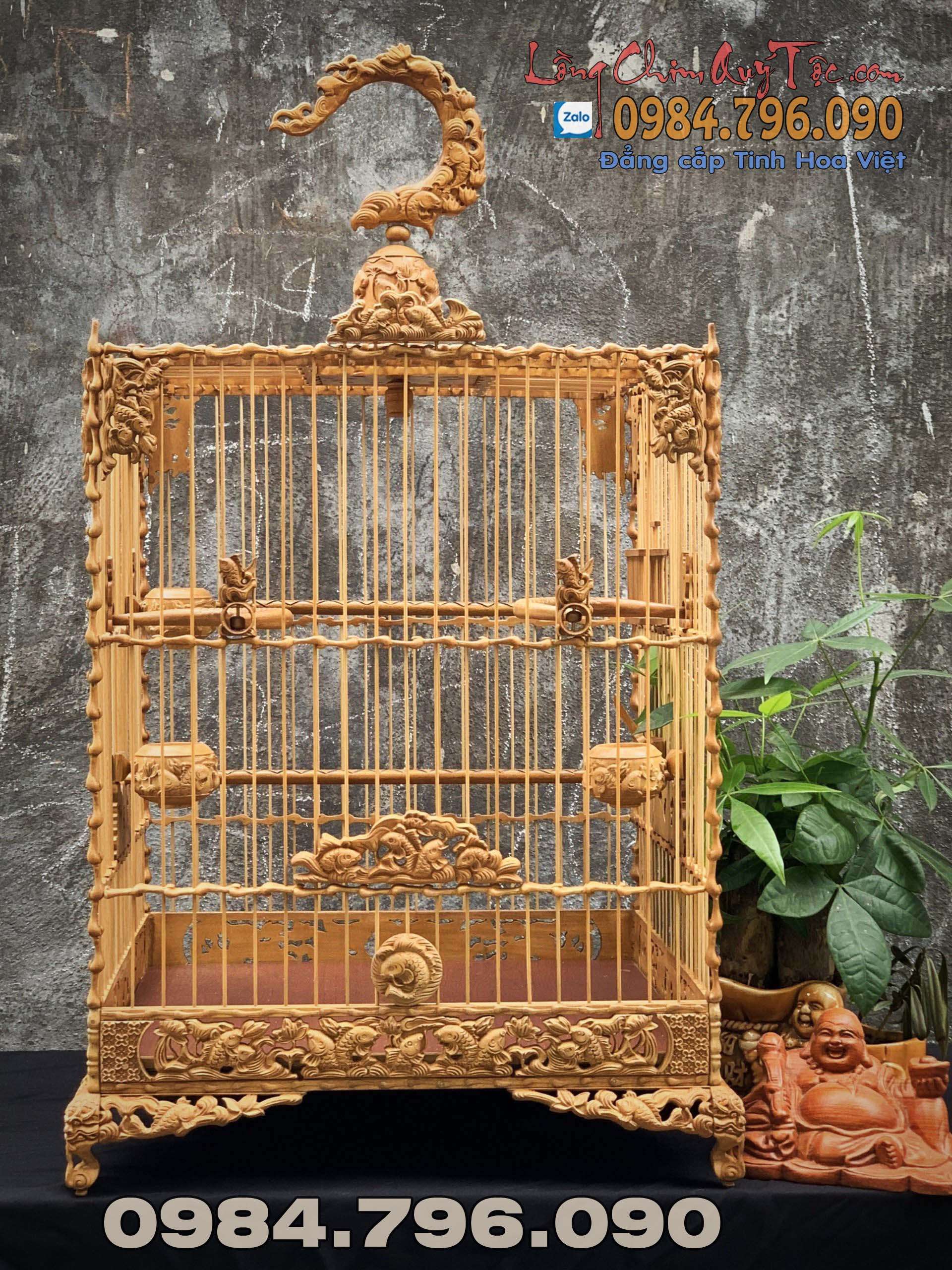 Lồng chim chào mào phom vuông cao – cửu ngư 5 1 4 30