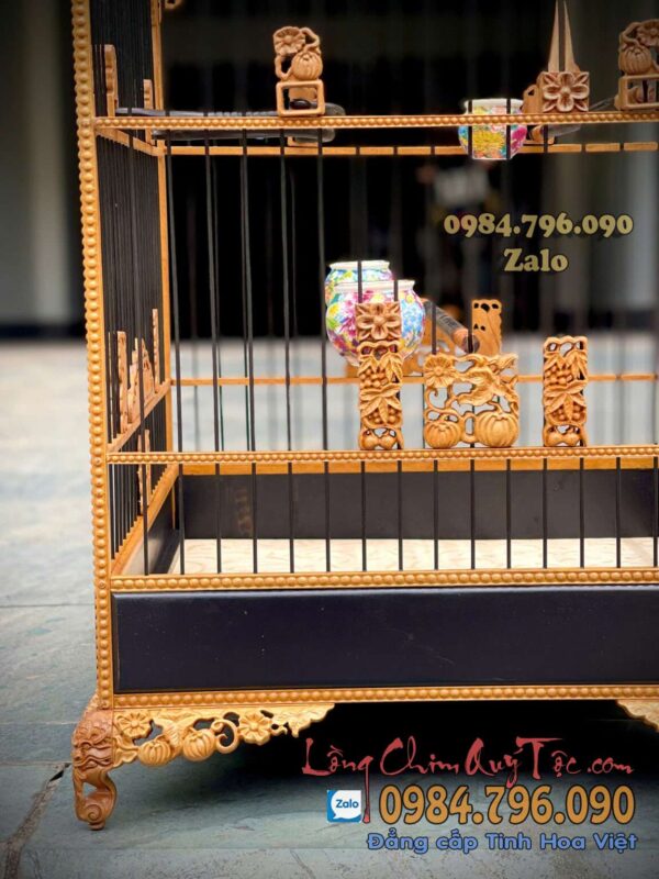 LỒNG CHIM CHÀO MÀO PHOM VUÔNG CAO – TÍCH HOA BÍ ĐỎ