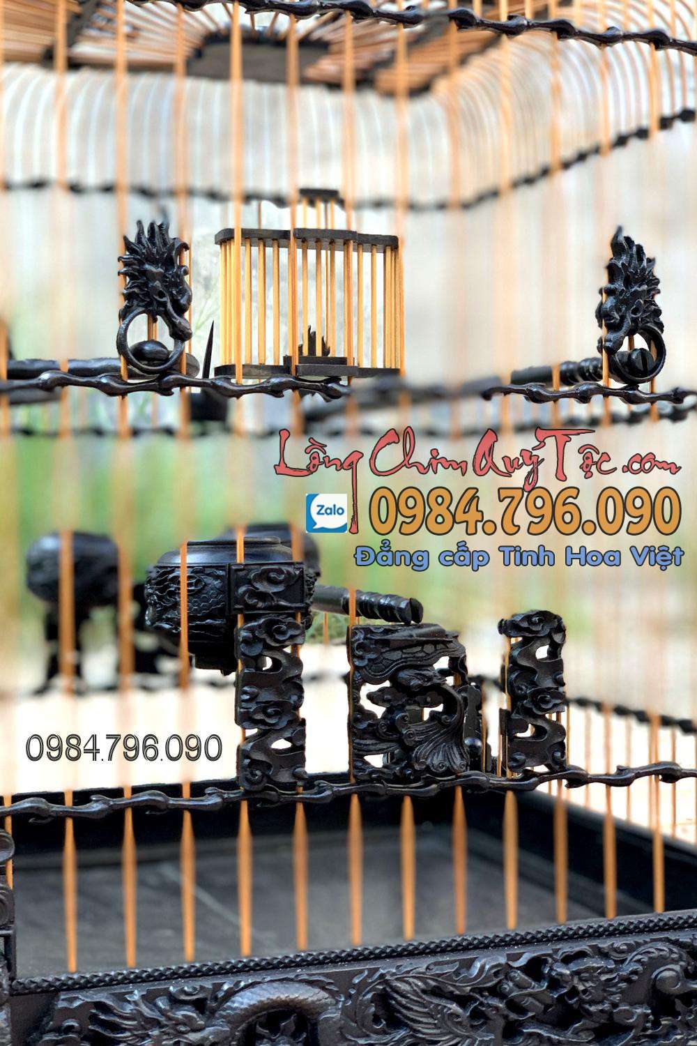 Lồng chim chào mào phom uốn vai tứ linh – long lân quy phụng 7 1 8 6