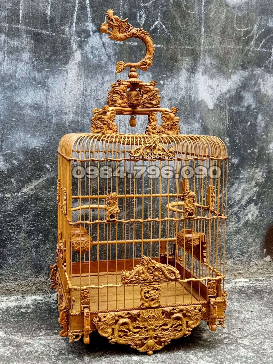 Lồng chim chào mào phom uốn vai ngũ long tranh châu 8 1 8 min 5