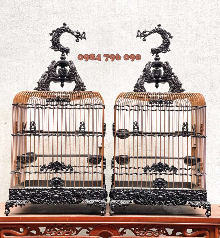 Lồng chim chào mào phom uốn vai - hoa văn tân cổ điển 23 LỒNG CHIM CHÀO MÀO PHOM UỐN VAI - HOA VĂN TÂN CỔ ĐIỂN
