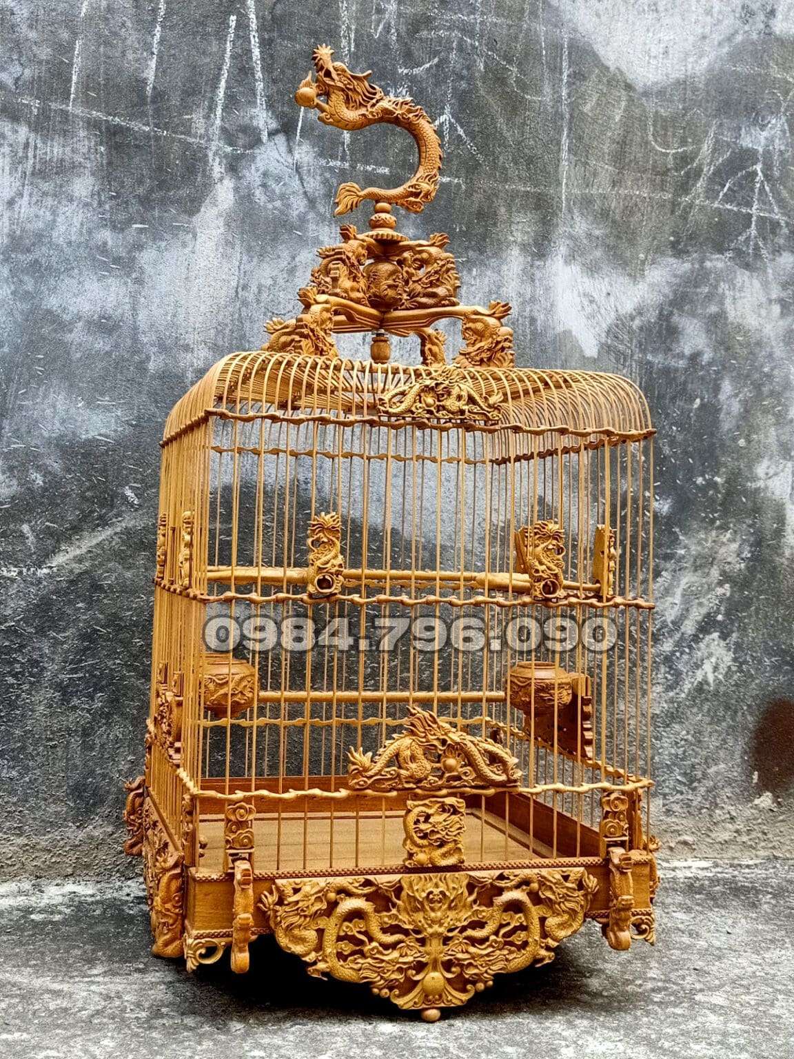 Lồng chim chào mào phom uốn vai ngũ long tranh châu 1 Anh dai dien min 25