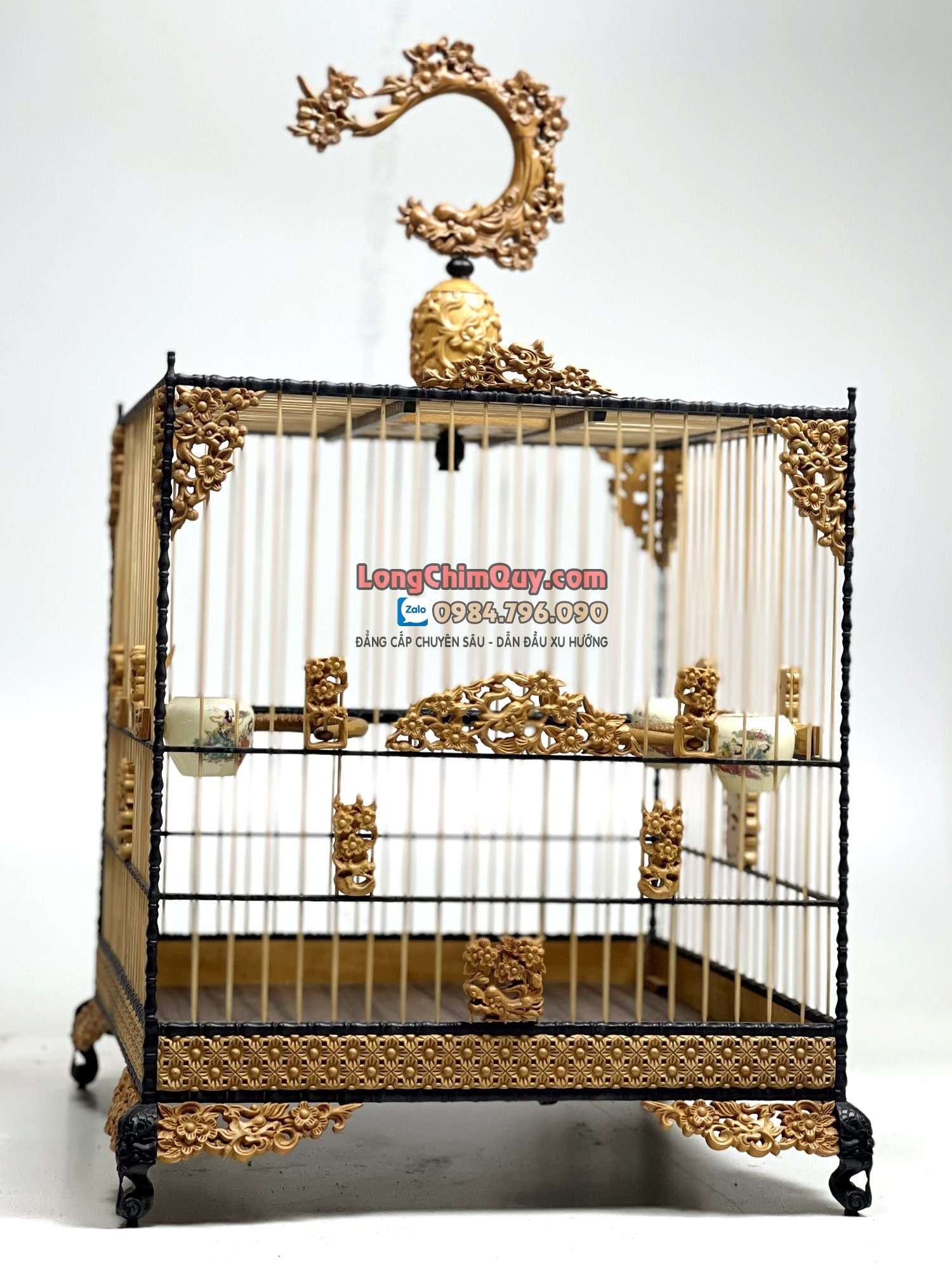 Lồng Chim Chào Mào Phom Vuông Đấu – Hoa Mai Hóa Rồng 1 Lồng Chim Chào Mào Phom Vuông Đấu – Hoa Mai Hóa Rồng