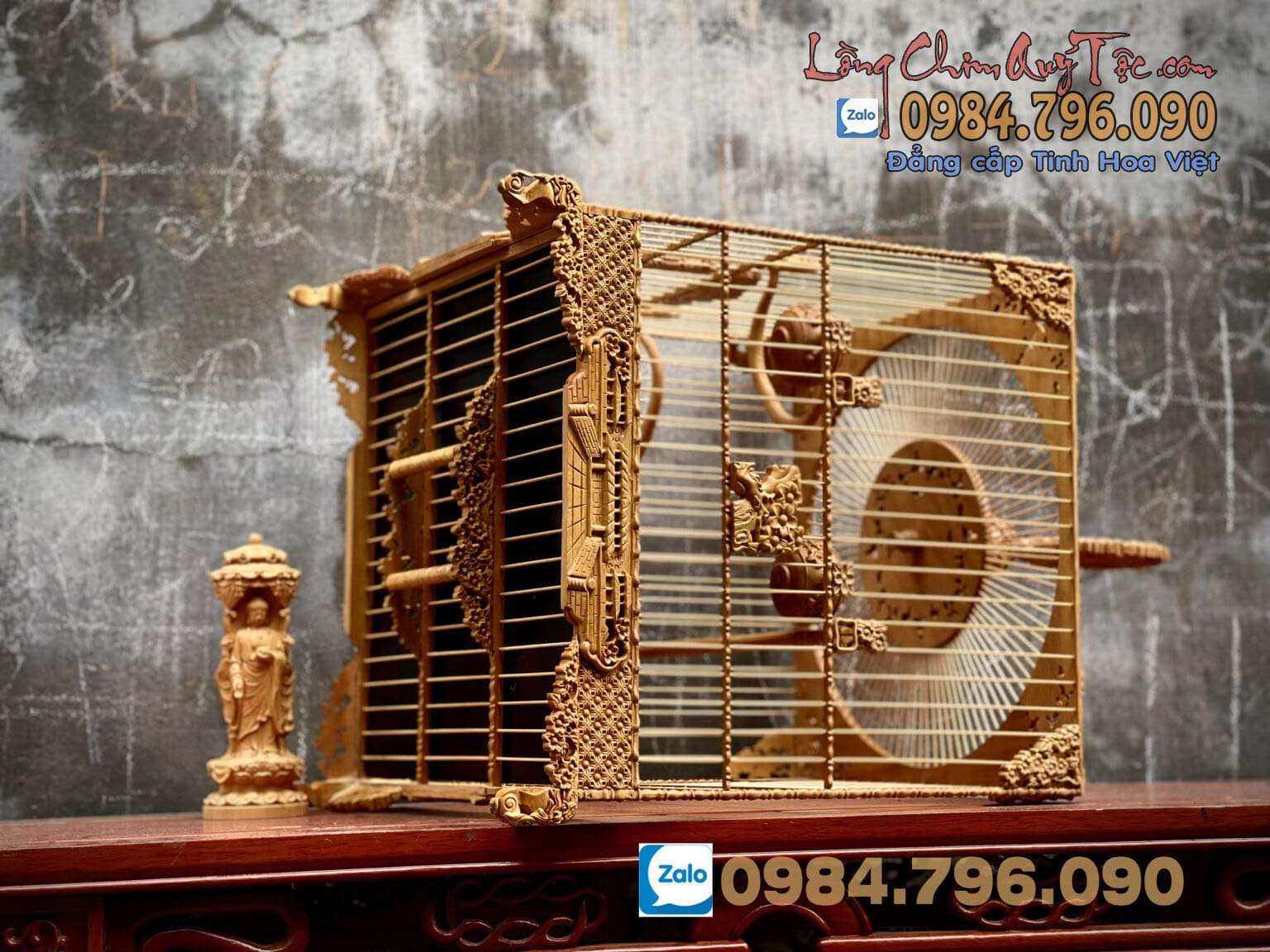 Lồng chim chào mào vuông đấu gỗ cẩm vàng chạm Mai Đào 13 Lồng Chim Chào Mào Phom Vuông Đấu – Tích Hoa Mai Cung Đình Huế | Vẻ Đẹp Tinh Hoa Văn Hóa Việt