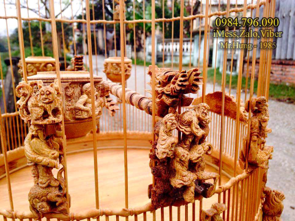 Lồng chim chào mào tre già 68 nan chạm tích Thập Nhị Hoa Giáp bản cao cấp nhất 15 Lồng Chim Chào Mào Tre Già 68 Nan – Tác Phẩm Tích Chạm Thập Nhị Hoa Giáp Tuyệt Mỹ