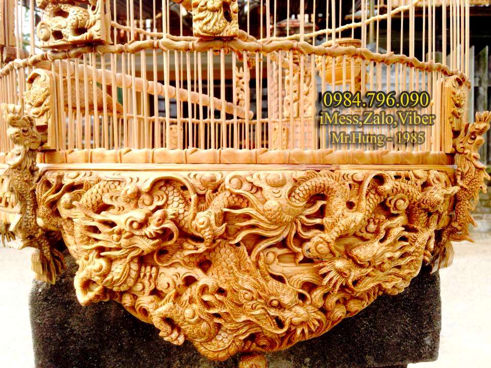 Lồng chim chào mào tre già 68 nan chạm tích Cửu Long 19 Lồng Chim Chào Mào Tre Già 68 Nan – Chạm Tích Cửu Long | Thủ Công Tinh Xảo, Đẳng Cấp Quý Tộc