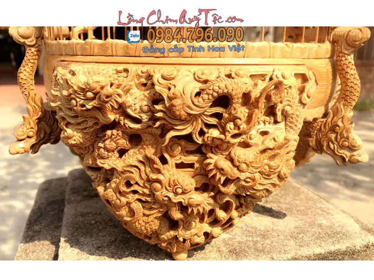 Lồng chim khuyên,bản tre già chạm tích Cửu Long Ẩn Vân 24 Lồng Chim Khuyên Cửu Long Ẩn Vân – Tác Phẩm Nghệ Thuật Dành Cho Người Chơi Đẳng Cấp