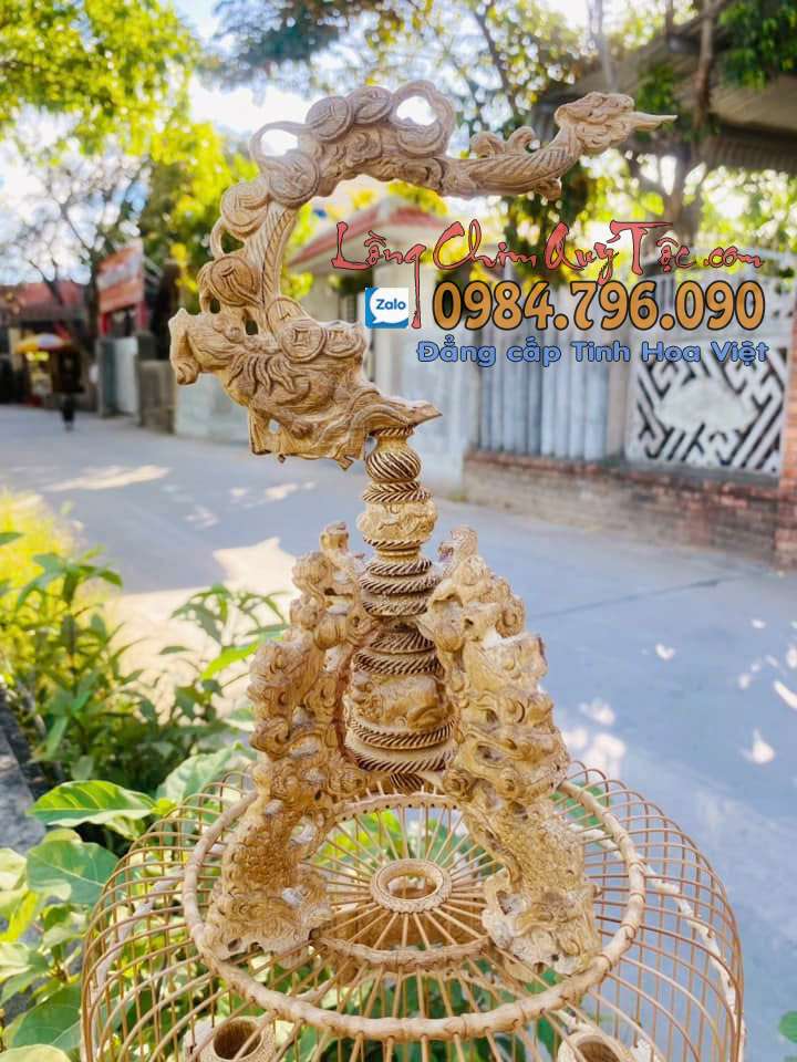 Lồng chim khuyên,bản tre già chạm tích Cửu Lân 20 Lồng Chim Khuyên Chạm Cửu Lân – Nghệ Thuật Dành Cho Người Chơi Đẳng Cấp