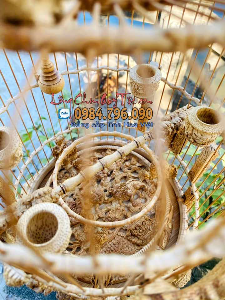 Lồng chim khuyên,bản tre già chạm tích Cửu Lân 24 Lồng Chim Khuyên Chạm Cửu Lân – Nghệ Thuật Dành Cho Người Chơi Đẳng Cấp